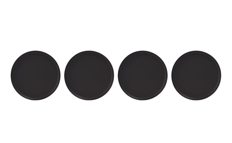 Dinner Plates, Set of 4, Stoneware, 26.5 cm (10.4 in), Matte Black – Lisbon