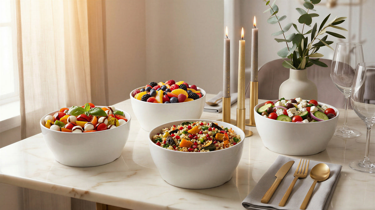 Porcelain Bowls, Set of 4, 15.5 cm (6.1 in), White – Salad and Dessert Bowls