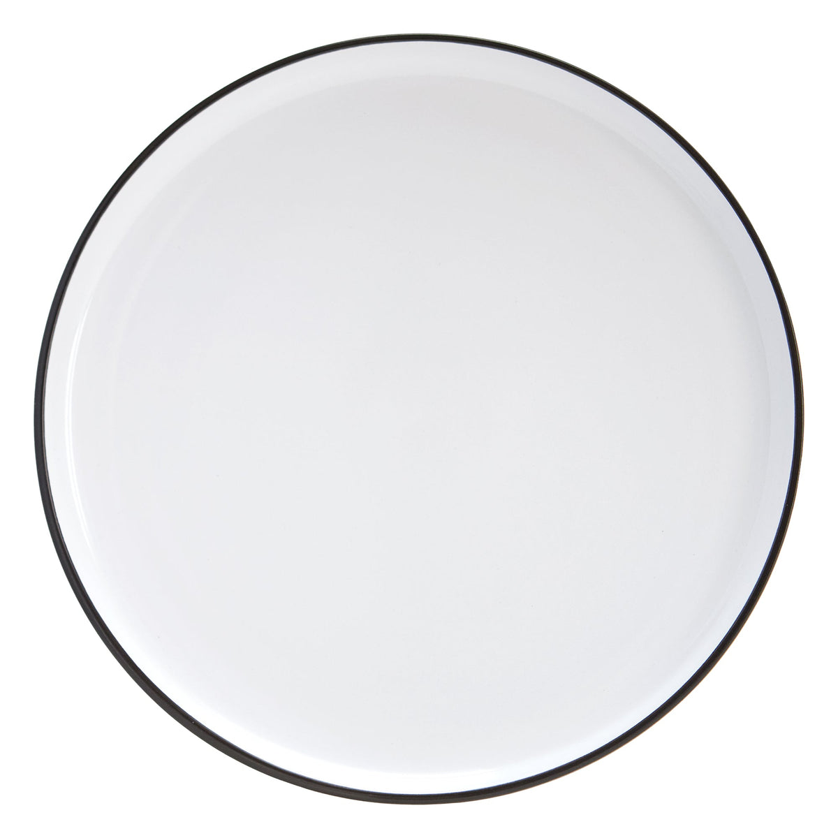 Dinner Plates, Set of 4, Stoneware, 26.5 cm (10.4 in), White with Black Rim – Bistro