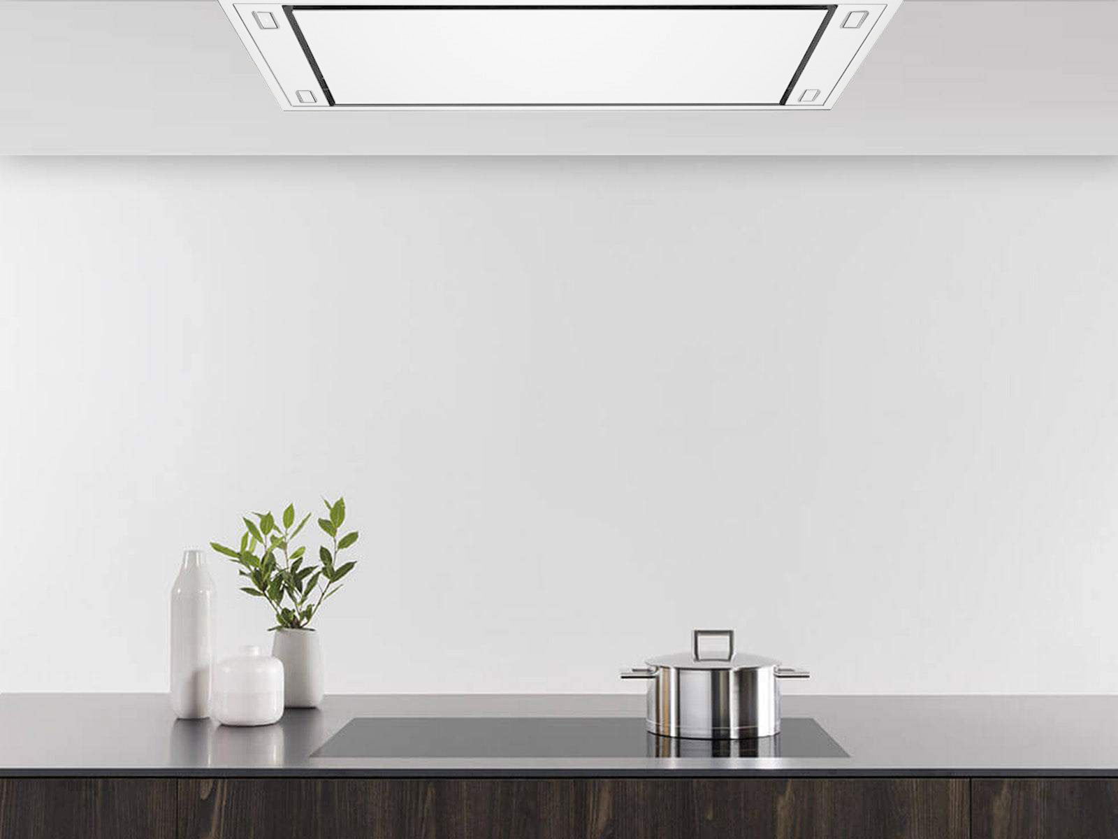 White 900 CFM Flush Ceiling Mount Range Hood - VICTORY Horizon