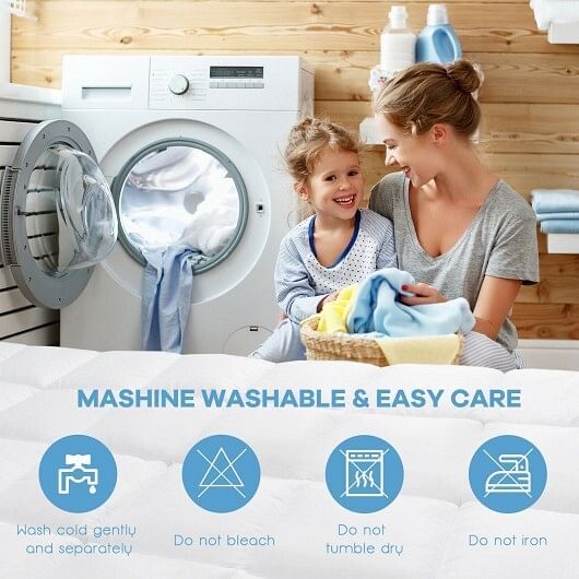 Mattress Pad Cover Padded Topper Soft Quilted Fitted Deep Pocket-King Size - Free Shipping