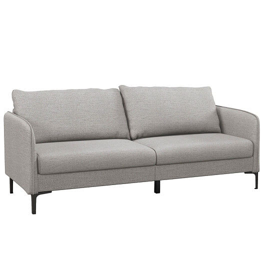 Modern 76 Inch Loveseat Sofa Couch for Apartment Dorm with Metal Legs-Gray - Free Shipping