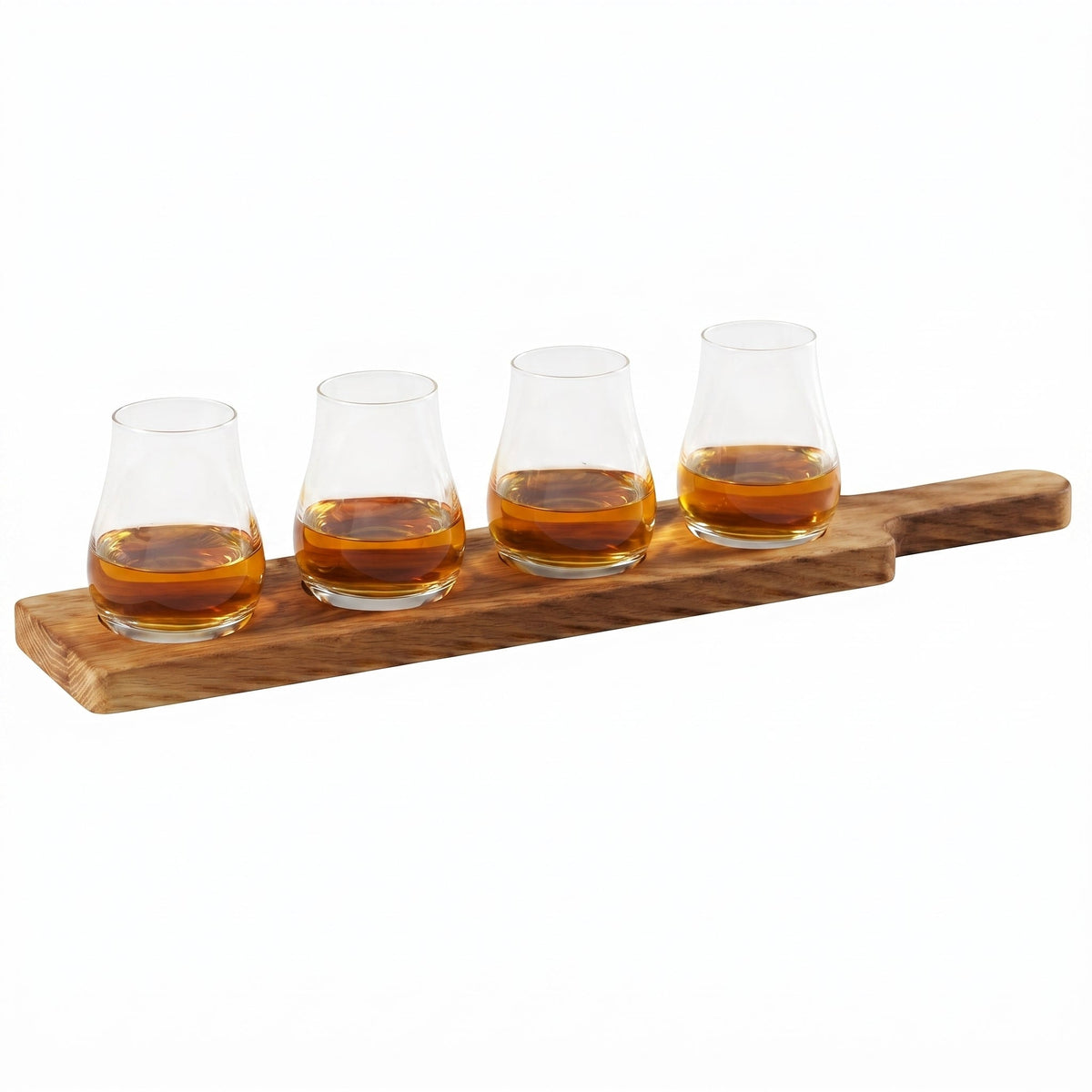 Beer Flight Board with 4 Tasting Glasses, 125 ml (4.2 oz), Acacia Wood – Adan