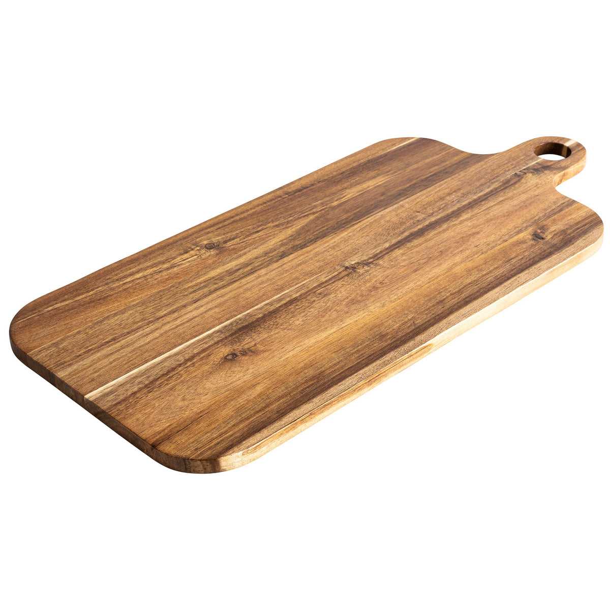 Acacia Wood Charcuterie Board with Handle, 55 x 26 cm, Large Cheese Board