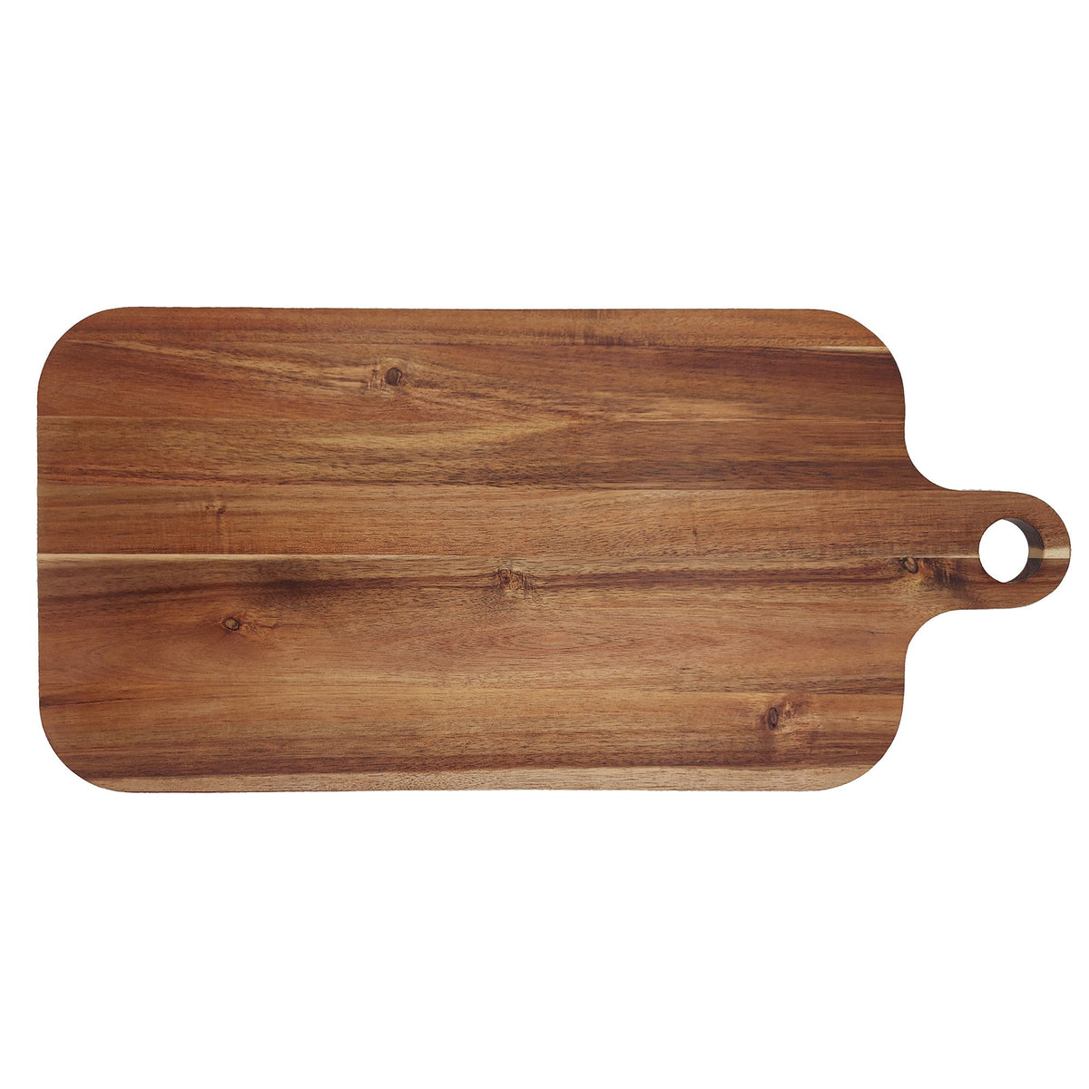 Acacia Wood Charcuterie Board with Handle, 55 x 26 cm, Large Cheese Board