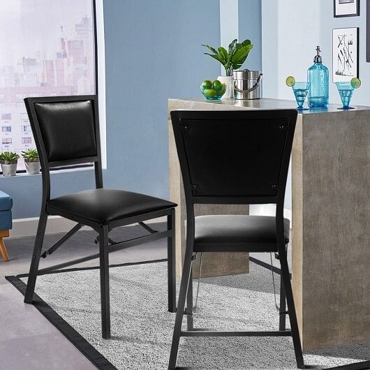 Set of 2 Metal Folding Dining Chair with Space Saving Design - Free Shipping