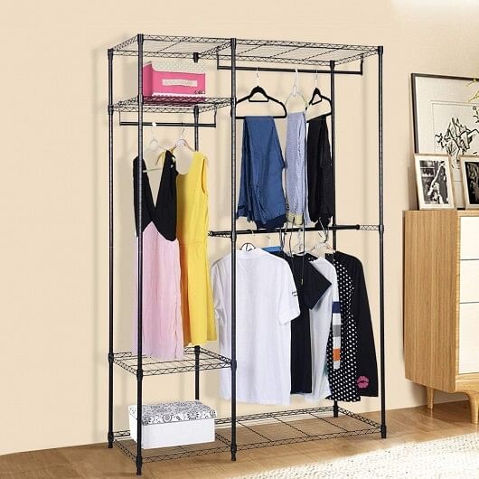 Portable Steel Closet Hanger Storage Rack Organizer - Free Shipping