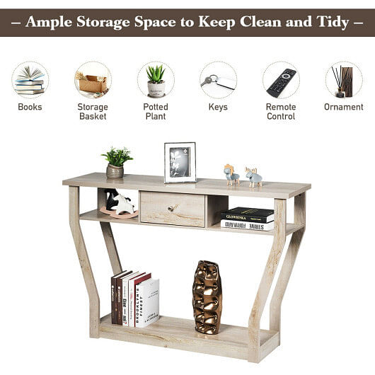 Modern Sofa Accent Table with Drawer - Free Shipping