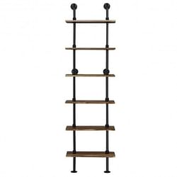 6-Tier Industrial Wall Mounted Pipe Shelves - Free Shipping