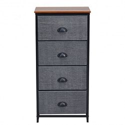 Chest Storage Tower Side Table Display Storage with 4 Drawers-Black - Free Shipping