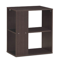 2-Tier Side End Table with Storage Shelves -Brown - Free Shipping