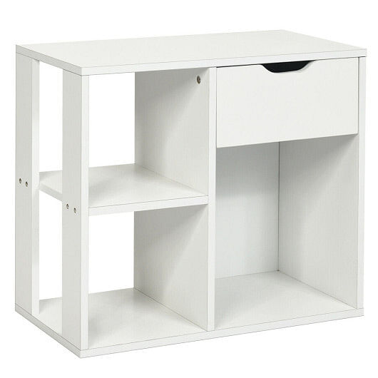 3-Tier Side Table with Storage Shelf and Drawer Space - Free Shipping