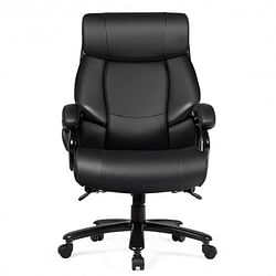 Big & Tall 400lb PU Leather Massage Office Chair-Black - Free Shipping