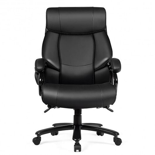 Big & Tall 400lb PU Leather Massage Office Chair-Black - Free Shipping