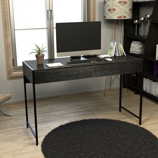 2-Drawer Computer Desk Study Table Home Office Writing Workstation-Rustic Brown - Free Shipping