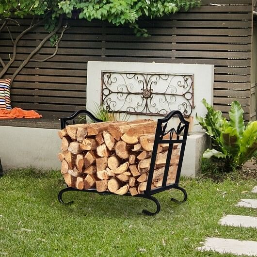Foldable Firewood Log Rack Steel Wood Storage Holder - Free Shipping