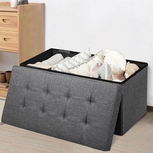 31.5 Inch Fabric Foldable Storage with Removable Storage Bin-Dark Gray - Free Shipping