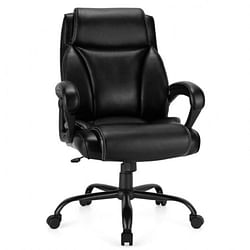 400 Pounds Big and Tall Adjustable High Back Leather Office Chair - Free Shipping
