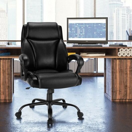400 Pounds Big and Tall Adjustable High Back Leather Office Chair - Free Shipping