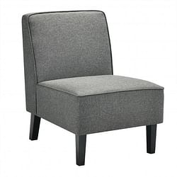 Single Fabric Modern Armless Accent Sofa Chair with Rubber Wood Legs -Gray - Free Shipping