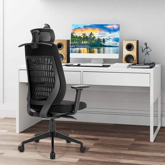 High Back Mesh Office Chair with Clothes Hanger - Free Shipping