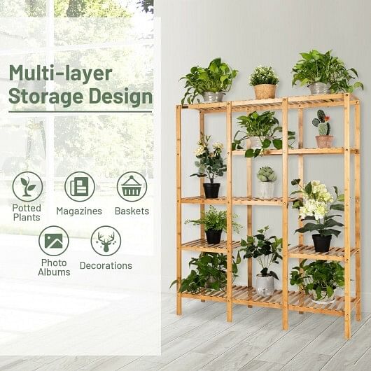 Multifunctional Bamboo Shelf Storage Organizer Rack - Free Shipping
