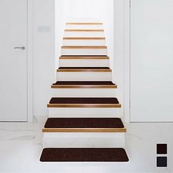 15 Pieces 30 x 8 Inch Slip Resistant Soft Stair Treads Carpet-Brown - Free Shipping