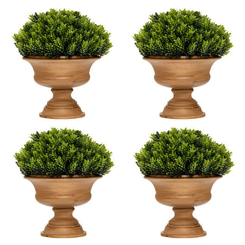 4 Pack Artificial Boxwood Topiary Trees - Free Shipping