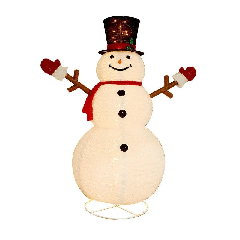 180cm retractable Christmas snowman doll doll decoration ornaments Christmas ornaments wrought iron luminous snowman navidad