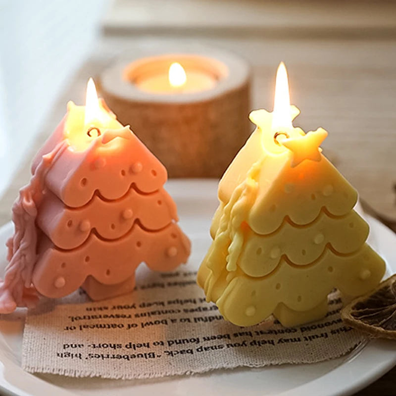Handmade Cartoon Christmas Tree Scented Candles Scene Decoration Shooting Props Soy Wax Aromatherapy Incense Candle
