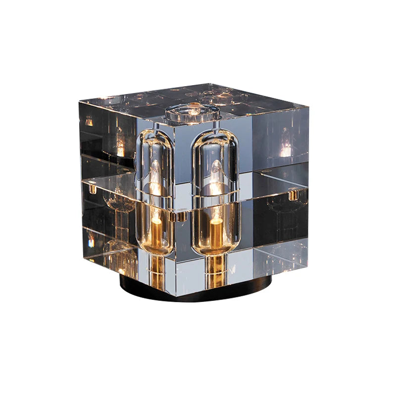 SANDYHA Nordic Luxury Crystal Desk Lamp – Modern Living and Dining Room Art Lighting, Bedroom Bedside Reading, Copper Table Fixtures