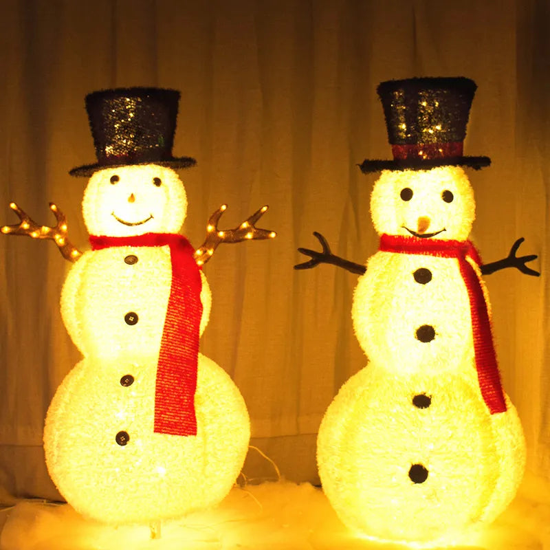 76/180 CM Outdoor Inflatable Toys Snowman Santa Claus Decorations With Rotating Led Lights Greeting Snowman for Christmas Party