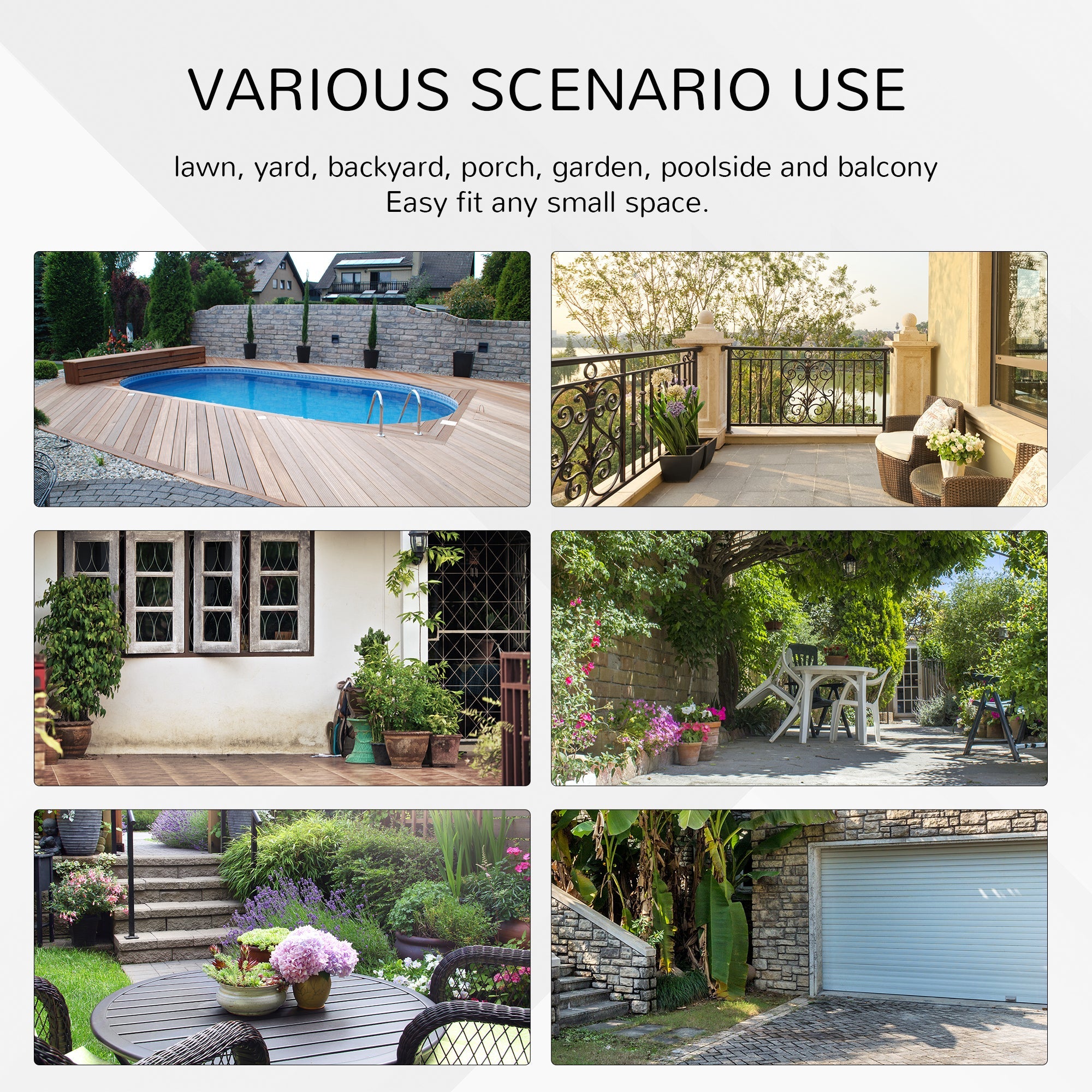 Outsunny Folding Round Table Tempered Glass Metal with Rattan Edging Brown