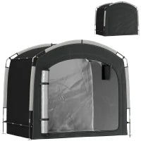 Bike Storage Shed Tent, Portable and Waterproof with 210D Oxford Fabric and Carry Bag for 3-4 Bicycles, Black