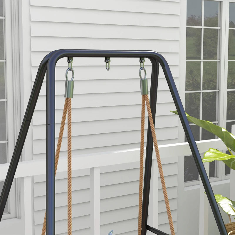 Hammock Chair Stand, Hanging Heavy Duty Metal Frame Hammock Stand for Hanging Hammock Air Porch Swing Chair, Egg Cahir, Indoor & Outdoor Use, 48.8" x 56.3" x 70.9" Black