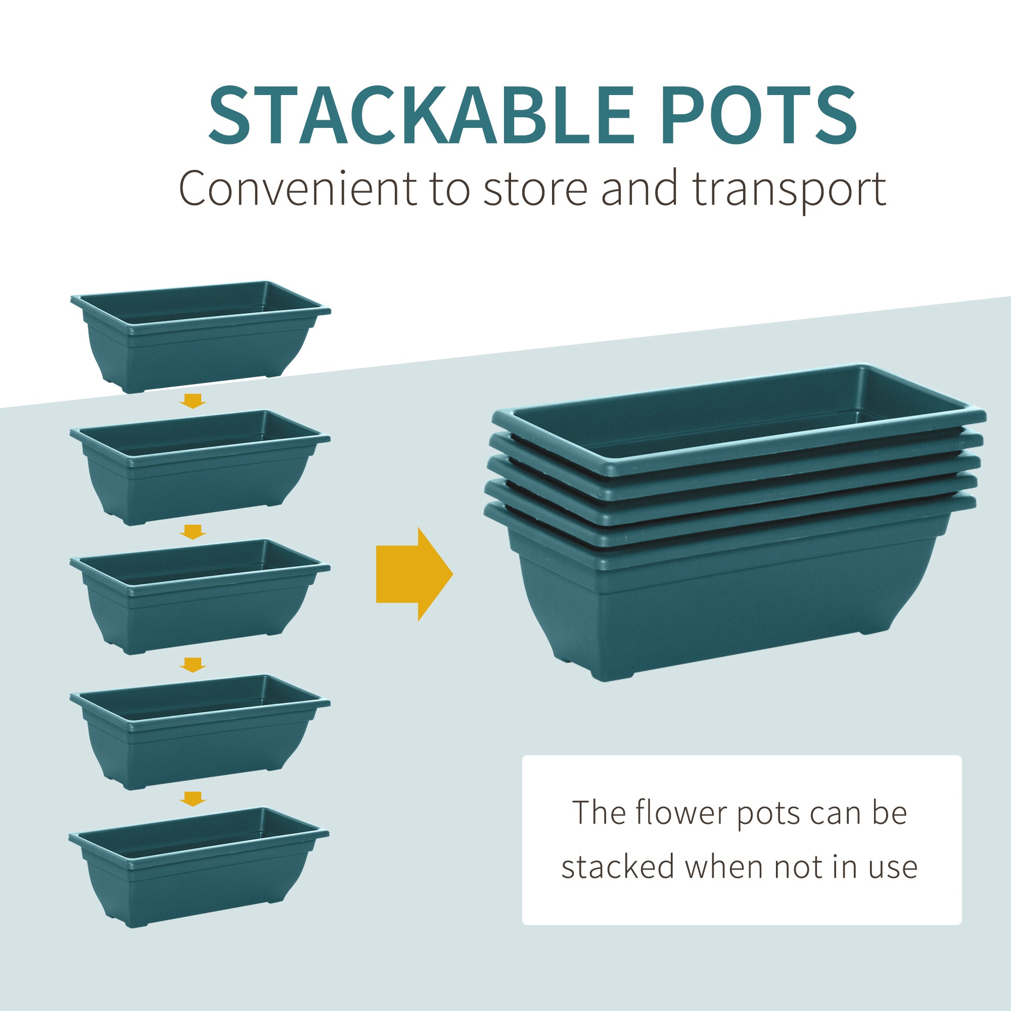 Outsunny 5-Tier Raised Garden Bed with 5 Planter Box, Outdoor Plant Stand Grow Containers with Leaking Holes, Green