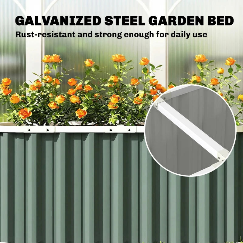 Galvanized Raised Garden Bed, Deep Rot Planter Box, Outdoor Garden Bed with Plant Labels, 5' x 2' x 2', Light Green