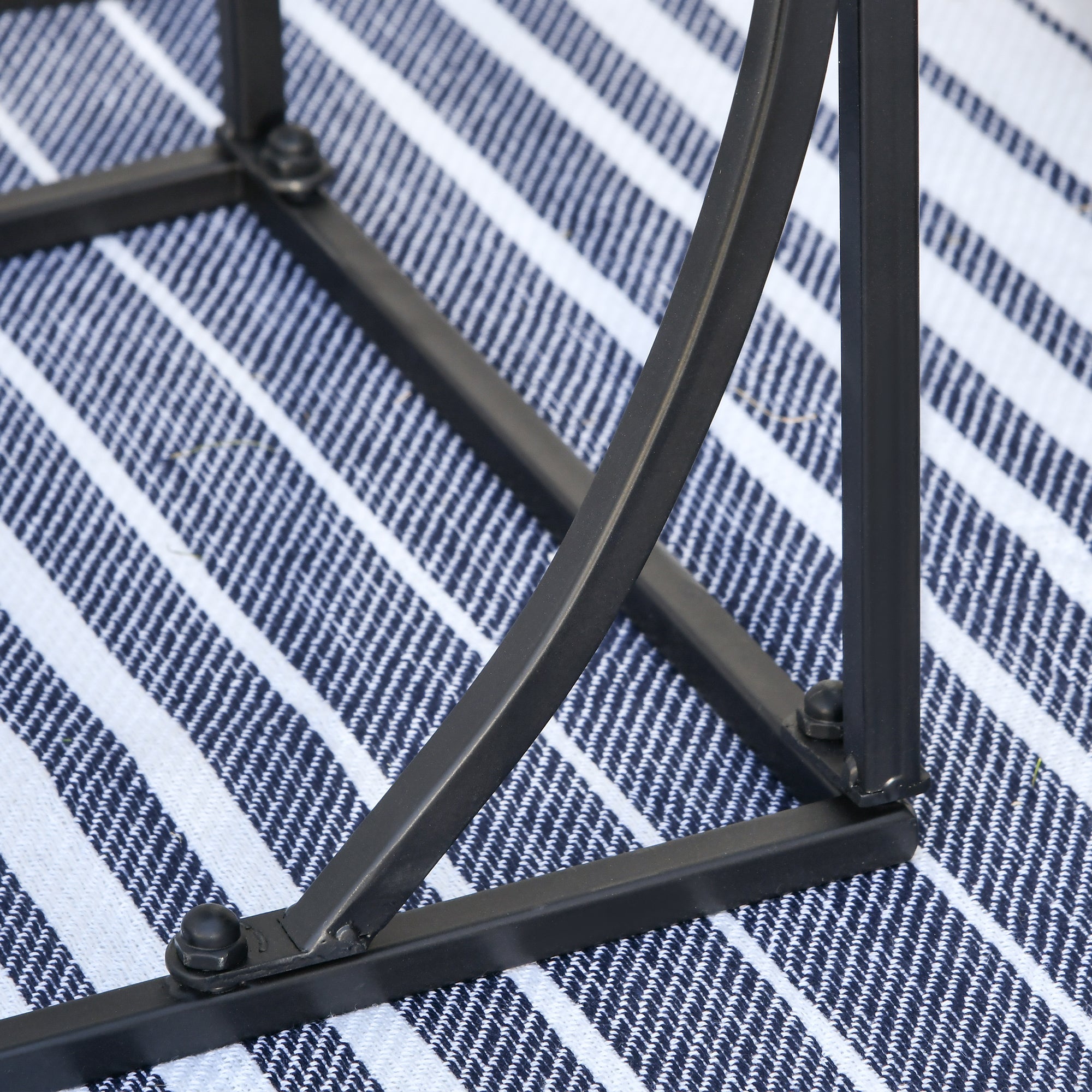 Outsunny Mosaic Side Table - Versatile C-Shape Frame Accent & Coffee Table for Indoor & Outdoor Use, Ideal for Garden & Pool