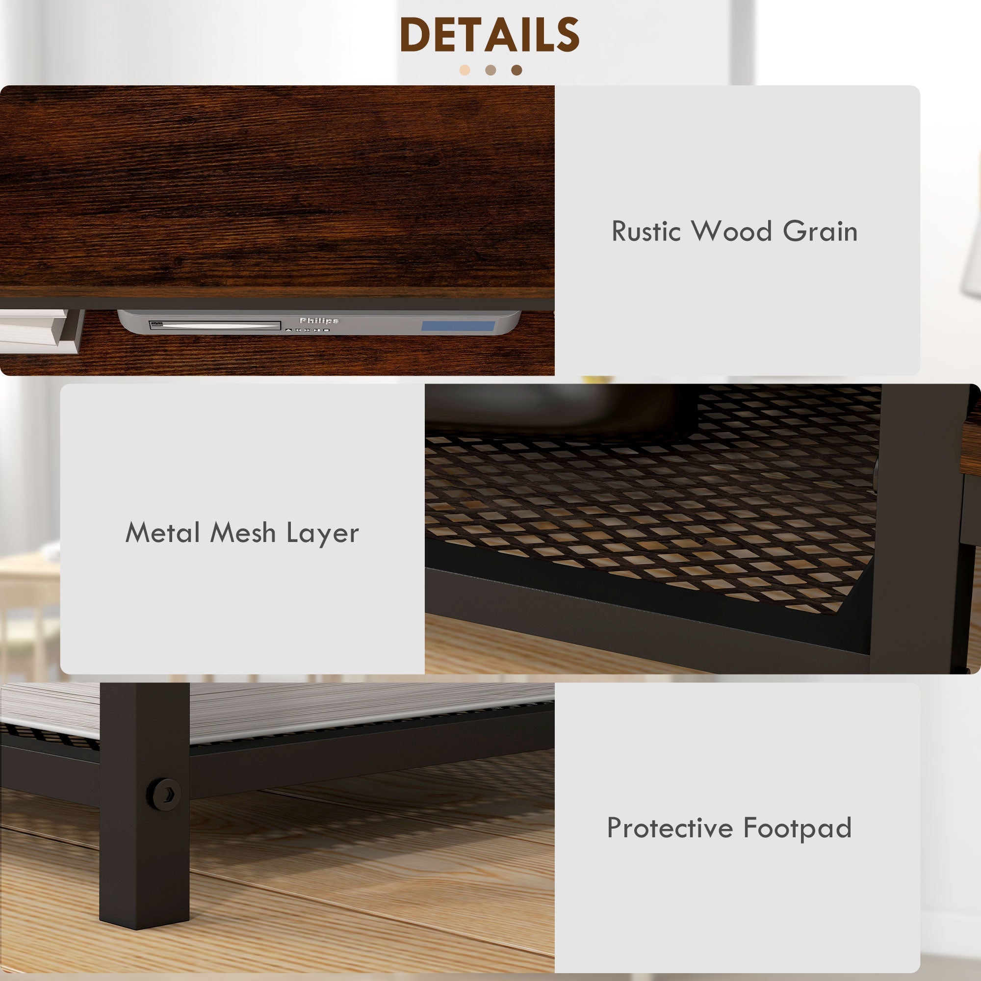 HOMCOM TV Stand: For 80" Screens, Industrial Design, Storage Shelf, Steel Frame, Living Room