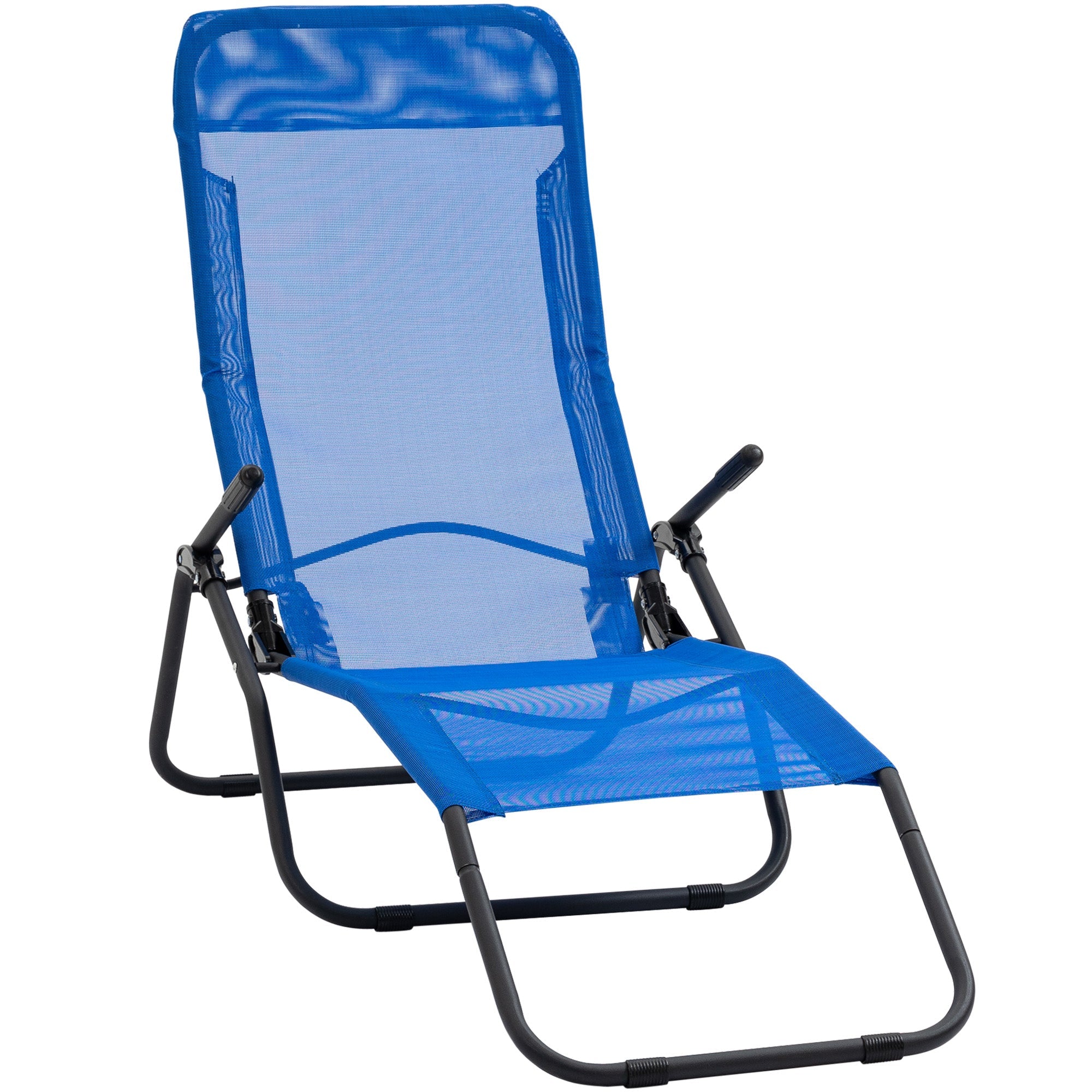 Outsunny Mesh Serenity: Zero Gravity Lounge Chair Recliners, Folding Rocking Chair, Outdoor Chaise Lounge for Beach, Poolside, Blue