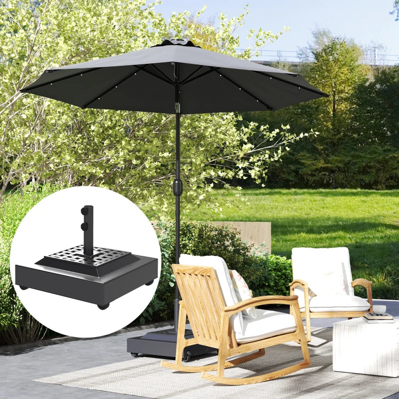 Outdoor Umbrella Base with Wheels, Heavy Duty Patio Umbrella Base, Patio Umbrella Holder, Black