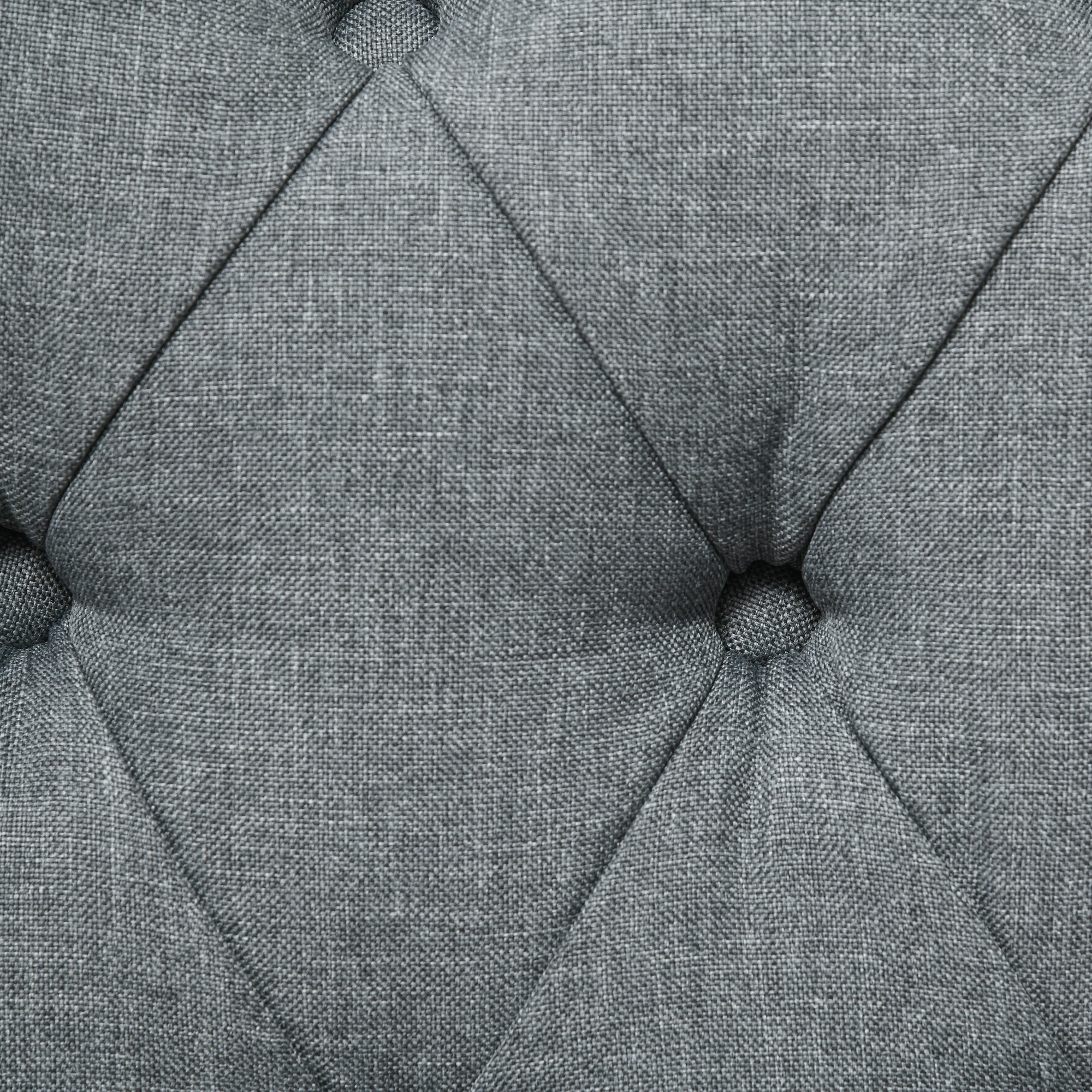 HOMCOM Button Tufted Chaise Lounge Chair Grey Indoor Upholstered with Bolster Pillow Wood Legs Nailhead Trim