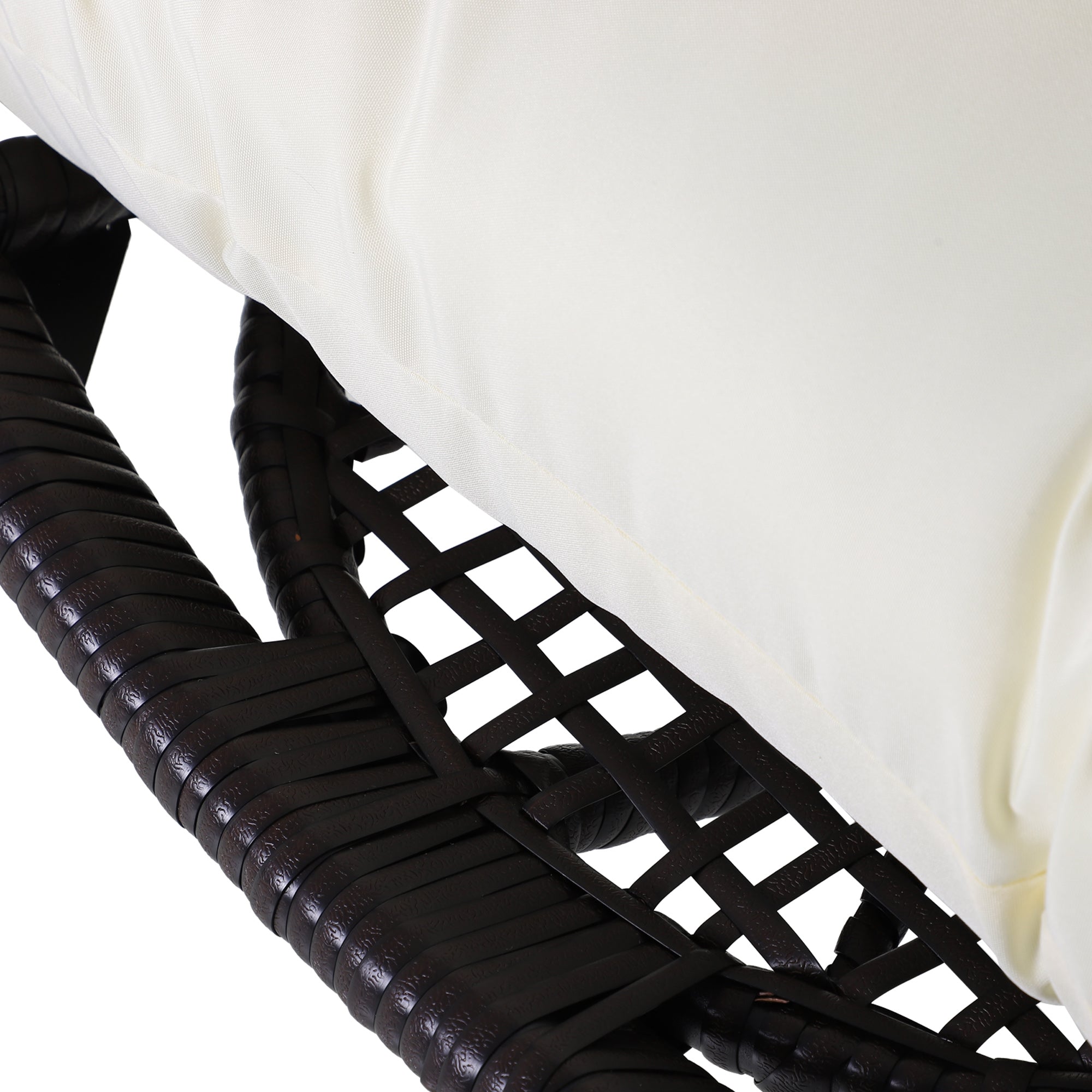 Outsunny Rattan Wicker Egg Chair Lounge Chair with Cushion Outdoor Indoor Adjustable Brown 352lbs Capacity