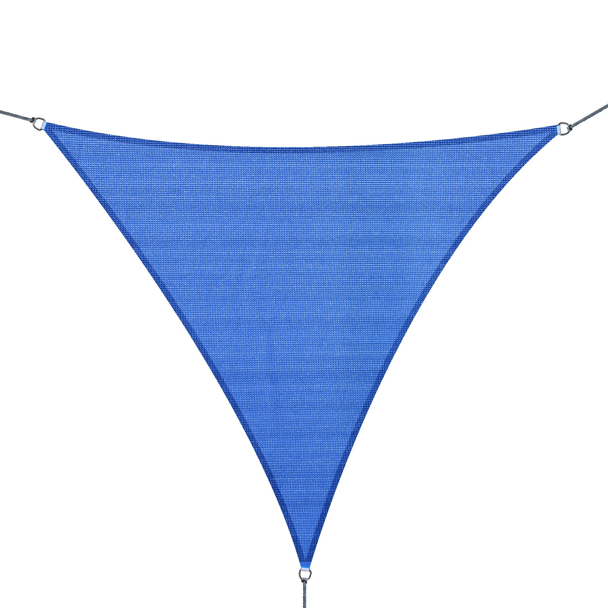 Outsunny Triangular Retreat: 16.5' Sun Sail Shade Canopy, UV Guard Outdoor Patio Shelter, Blue with Carry Bag