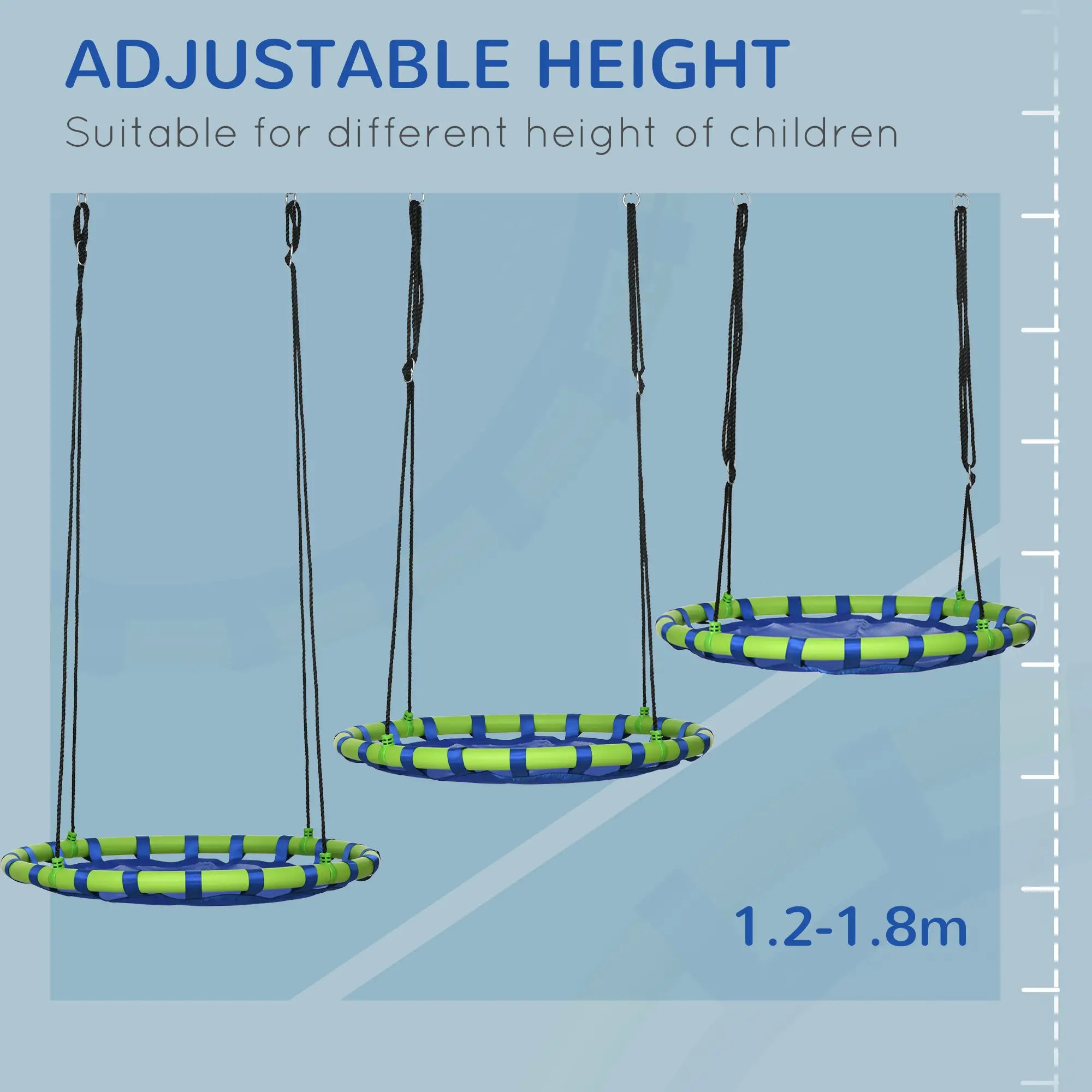 Outsunny 40" Saucer Tree Swing for Kids (330 lb Capacity, Blue)