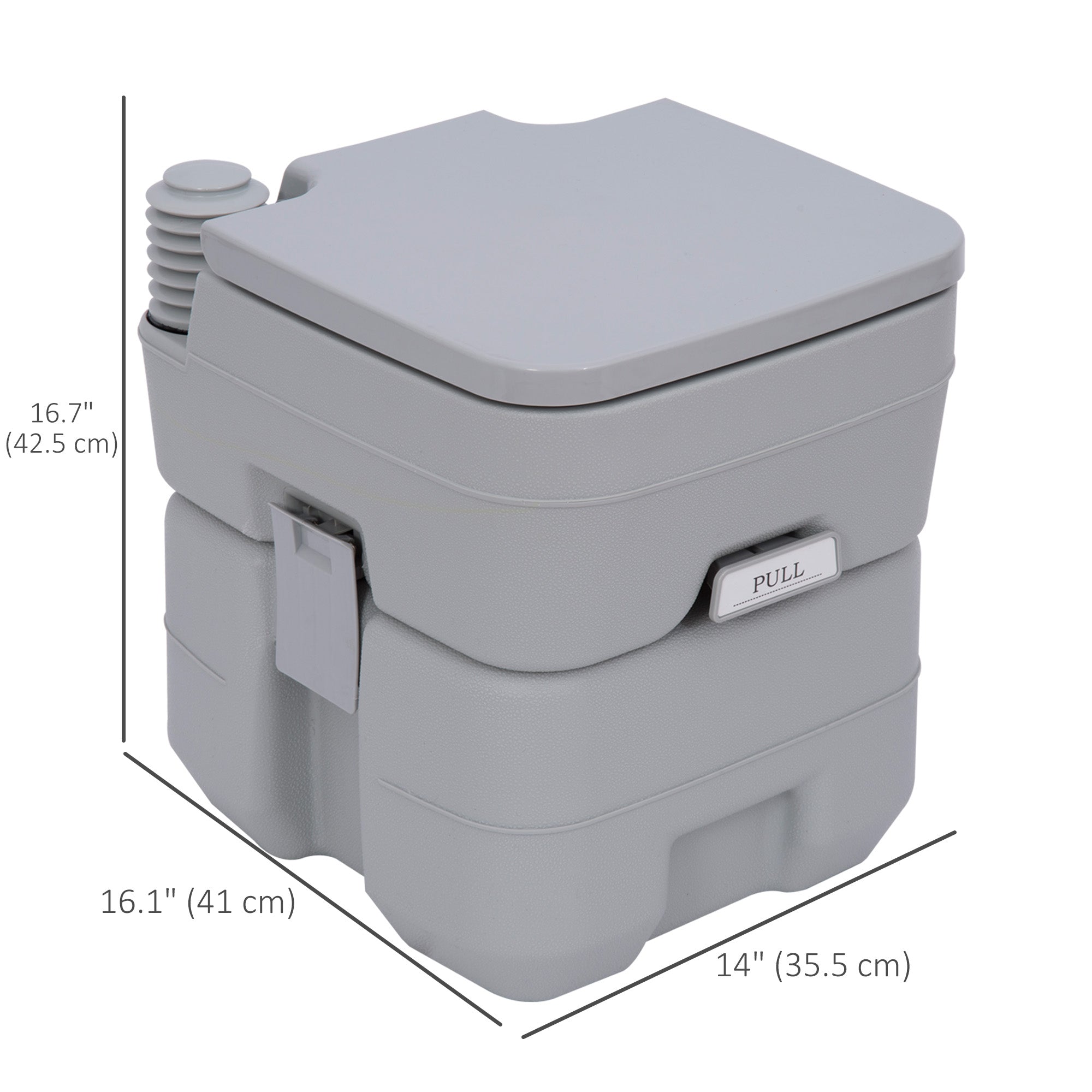 Outsunny Portable Toilet for Adults, Travel Toilet with 2 Detachable Tanks, Camping Toilet for Trips, 5.3 Gallon (20L), Grey