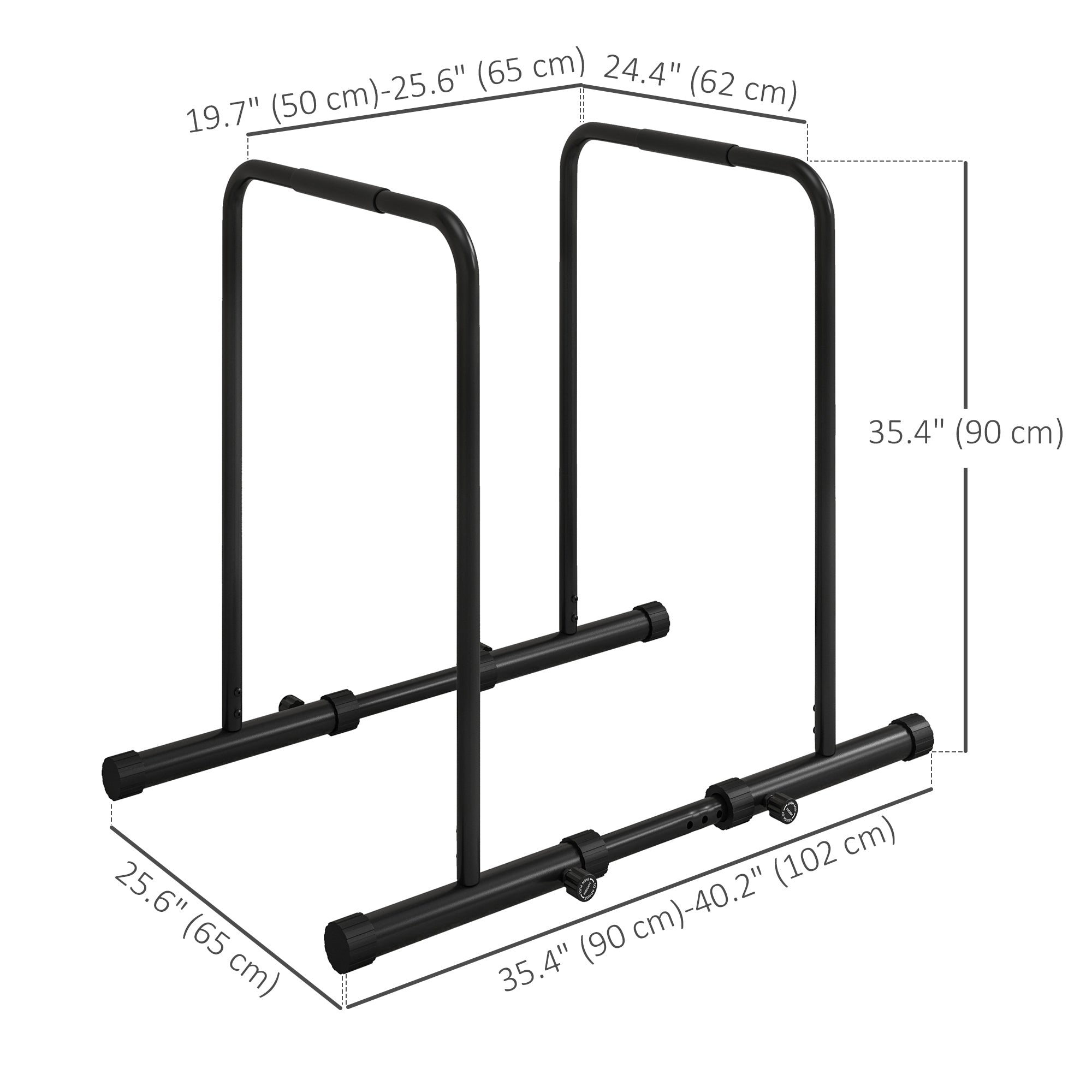 Soozier Adjustable Dip Station, Push Up Bars with 6 Width and 2 Height Levels for Home Gym Fitness Workout
