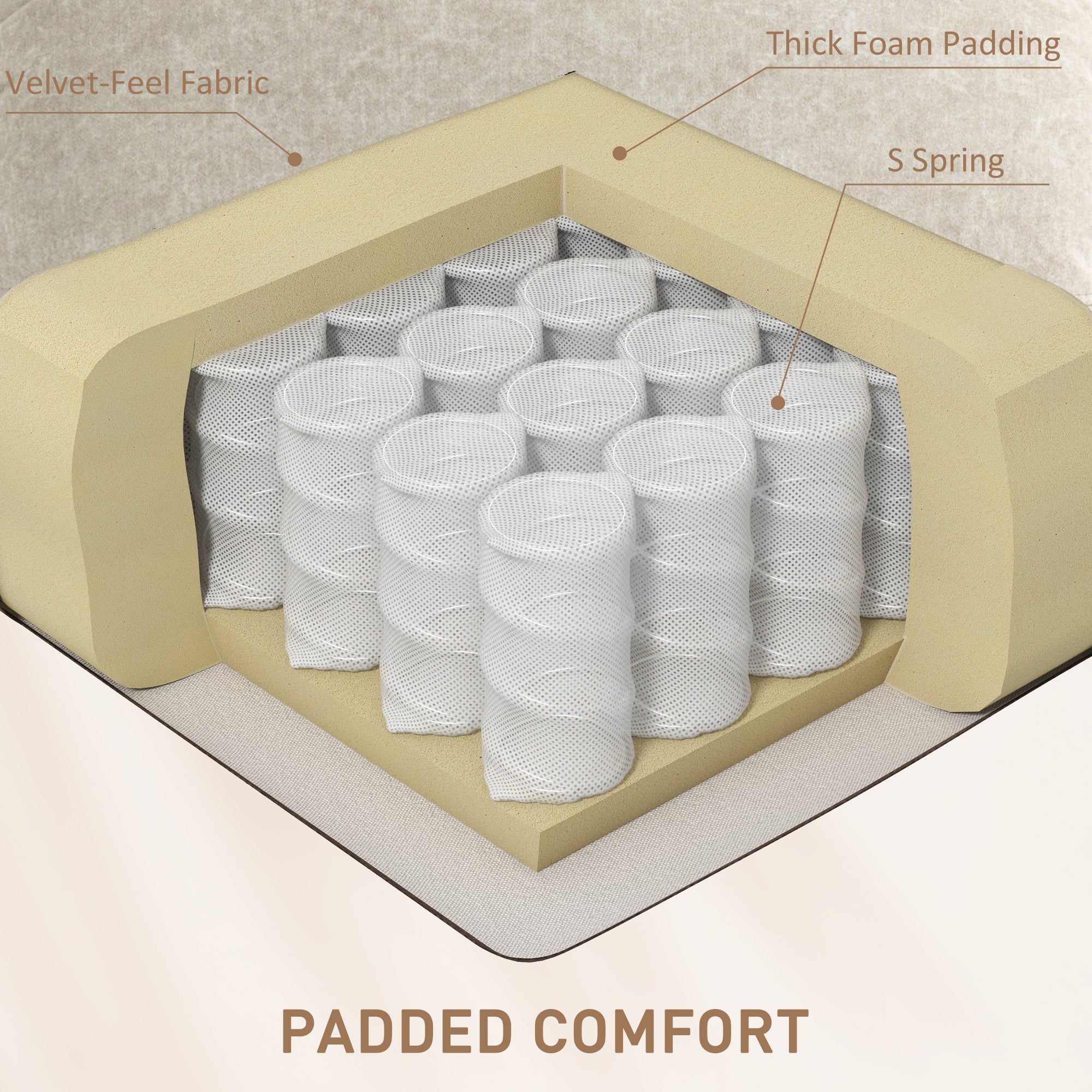 HOMCOM Manual Recliner Chair with Vibration Massage, Beige - Cozy Reclining Chair for Living Room with Side Pockets