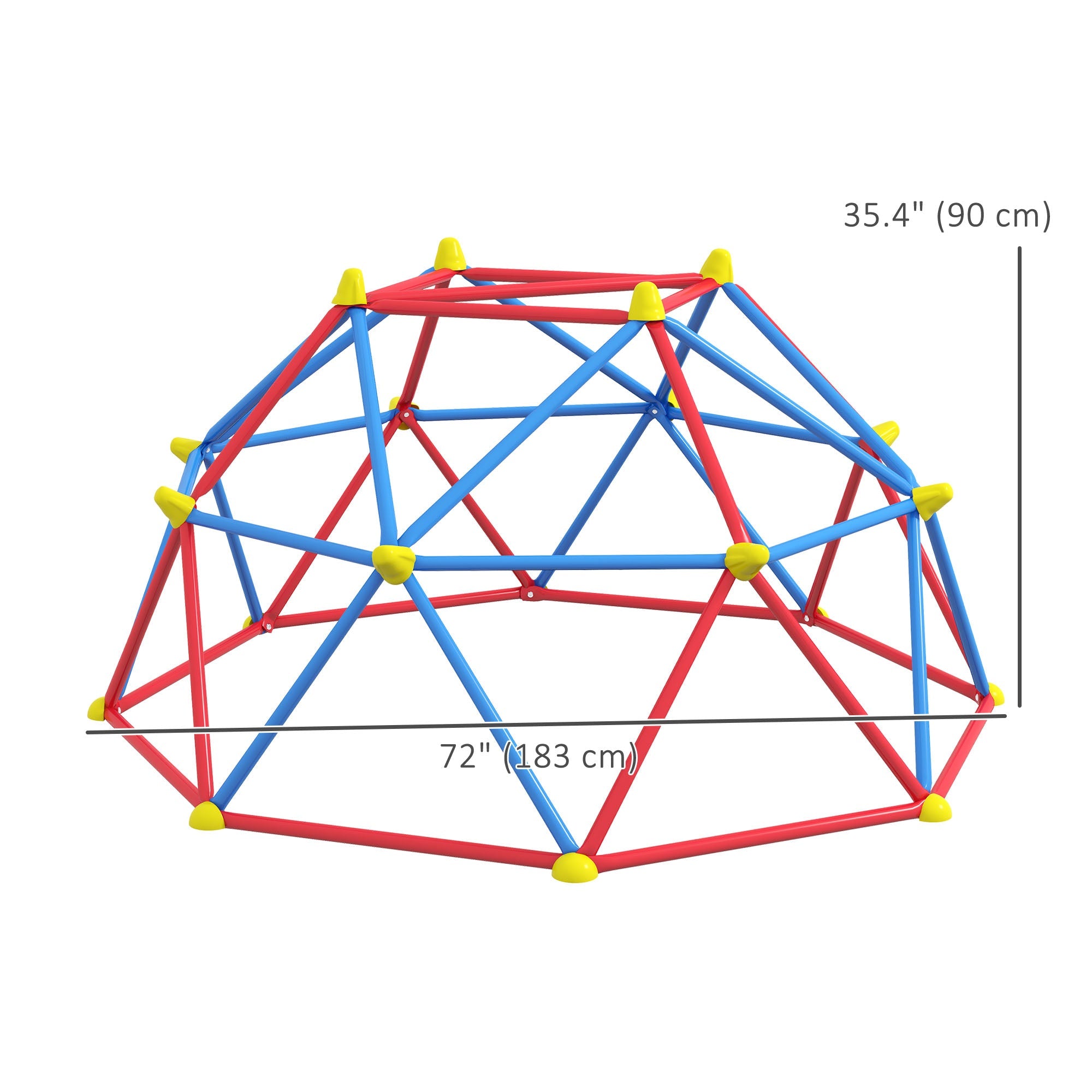 Outsunny Kids Climbing Dome - 6 FT Geometric Jungle Gym with Rust & UV-Resistant Steel, Supports up to 396 lbs, for Ages 3-8