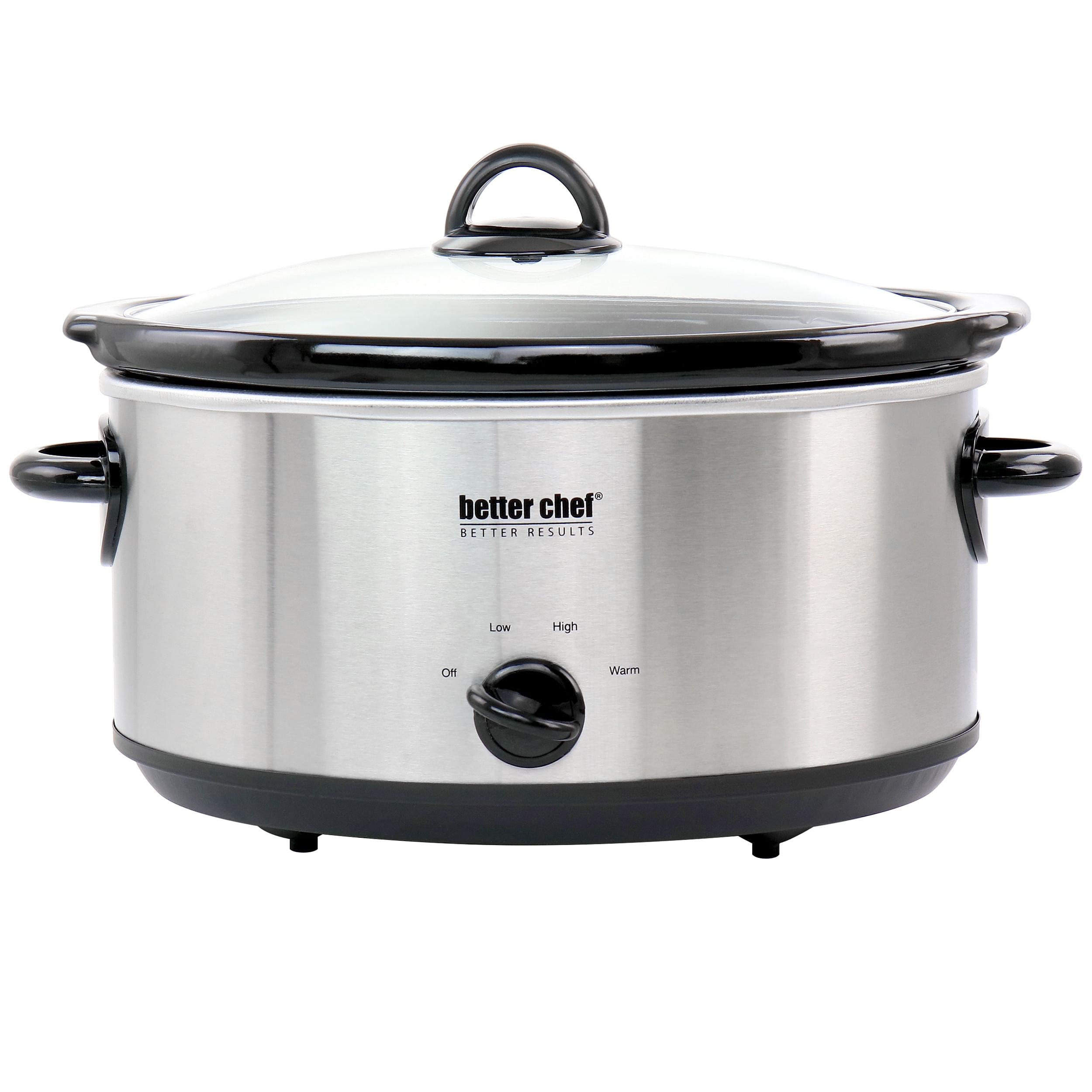 Better Chef 6 Quart Oval Slow Cooker with Removable Stoneware Crock in Stainless Steel - Free Shipping